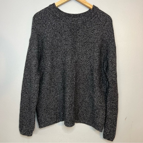 J Jill Pure Jill Women's Pullover Knit Sweater Crew Neck Cotton Nylon Gray Sz M - Picture 1 of 10